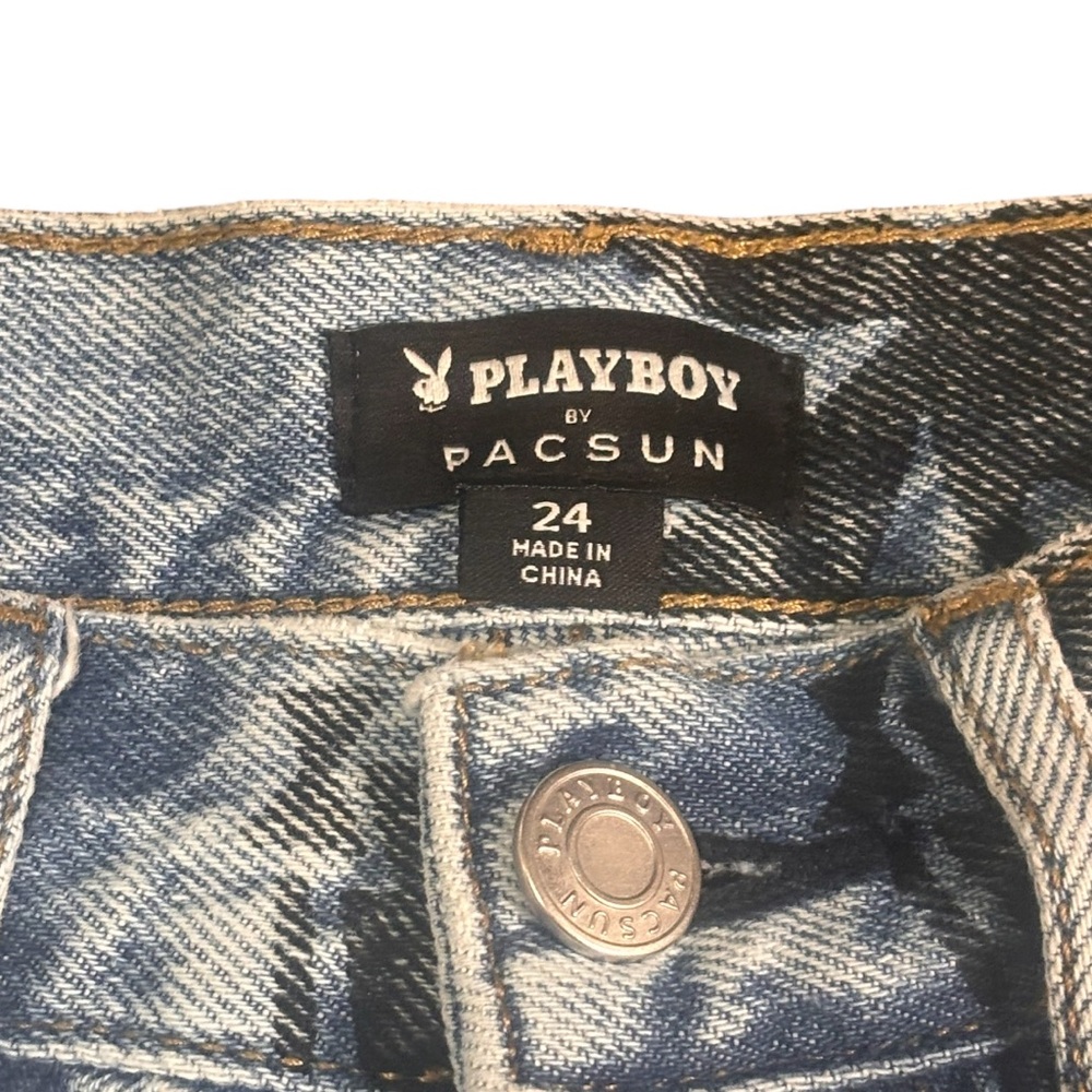 Playboy x Pac Sun High Rise Straight Leg Bunny Print Jeans Sz 24 - Picture 4 of 4